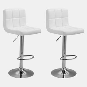 Lote de 2 taburetes de bar blancos MIKE