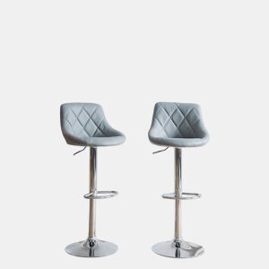 Juego de 2 taburetes de bar grises JASPER