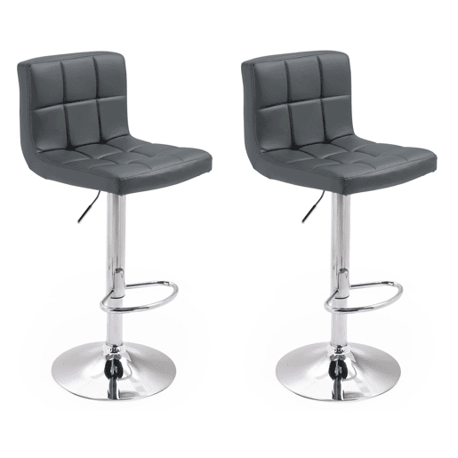 Lote de 2 taburetes de bar gris MIKE