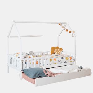 Cama de madeira para crianças MARCEAU branco 197×98×162 cm