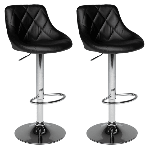 Juego de 2 taburetes de bar negros JASPER Juego de 2 taburetes de bar negros JASPER