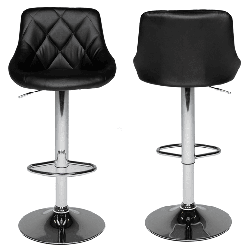 Juego de 2 taburetes de bar negros JASPER Juego de 2 taburetes de bar negros JASPER