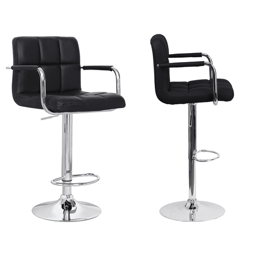 Lote de 2 taburetes de bar negros con reposabrazos MIKE Lote de 2 taburetes de bar negros con reposabrazos MIKE