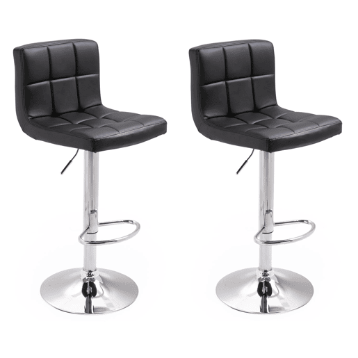 Lote de 2 taburetes de bar negros MIKE