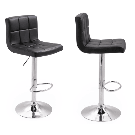 Lote de 2 taburetes de bar negros MIKE