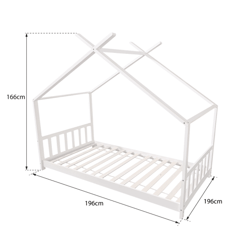 Cama cabaña GASPARD para niños 190x90cm blanco Cama cabaña GASPARD para niños 190x90cm blanco
