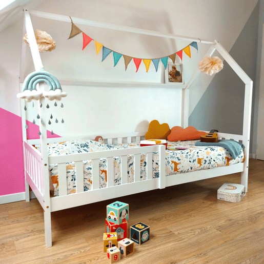 Cama cabaña infantil 190x90cm blanca MARCEAU