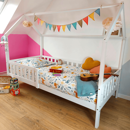 Cama cabaña infantil 190x90cm blanca MARCEAU