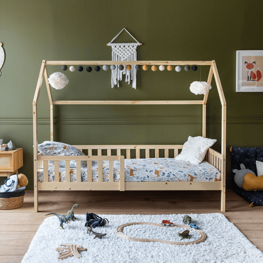 Cama cabaña de madera para niños MARCEAU 190x90cm