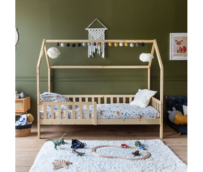 Cama cabaña de madera para niños marceau 190x90cm