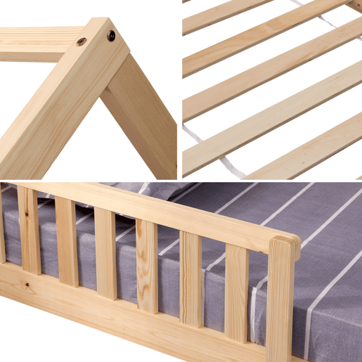 Cama cabaña de madera para niños MARCEAU 190x90cm