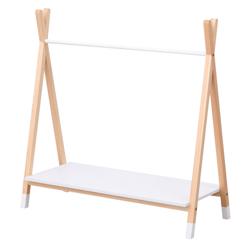 Perchero LOU de madera en color blanco para niños