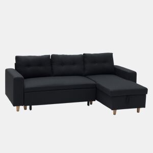 WADE Sofá cama de canto de 3 lugares cinzento antracite