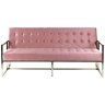 Sofá-cama de 3 lugares em veludo rosadourado MARSTAL