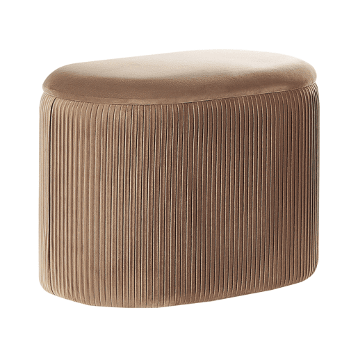 Pufe de veludo bege RICHLAND 35x55x41 cm
