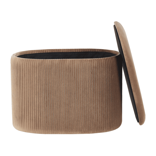 Pufe de veludo bege RICHLAND 35x55x41 cm