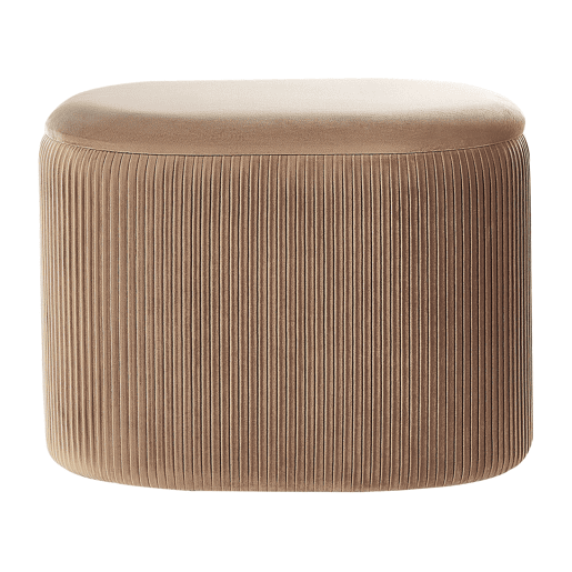 Pufe de veludo bege RICHLAND 35x55x41 cm