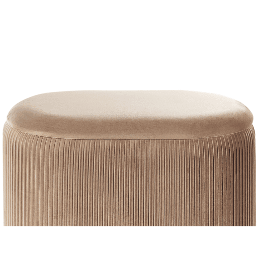 Pufe de veludo bege RICHLAND 35x55x41 cm