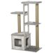 Árbol para Gato Aglomerado de Madera, Felpa y Yute PawHut Árbol para Gato Aglomerado de Madera, Felpa y Yute PawHut Gris
