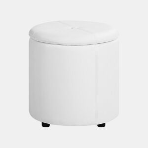 Pufe com arrumação MARYLAND Pele sintética Branco 38 cm 38 cm 40 cm