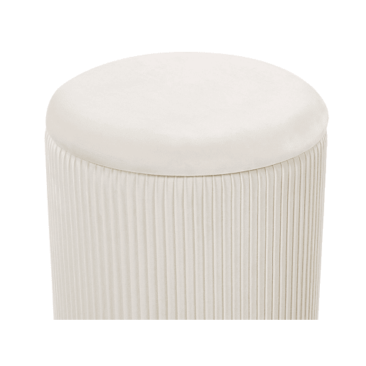 Conjunto de 2 tamboretes com arrumação MIRAMAR Veludo Branco 3531 cm 3531 cm 4439 cm