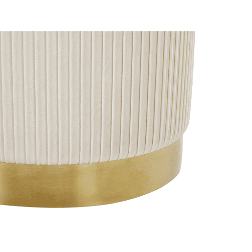 Conjunto de 2 tamboretes com arrumação MIRAMAR Veludo Branco 3531 cm 3531 cm 4439 cm