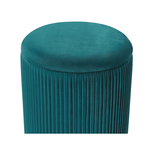 Conjunto de 2 tamboretes com arrumação MIRAMAR Veludo Azul esverdeado 3531 cm 3531 cm 4439 cm