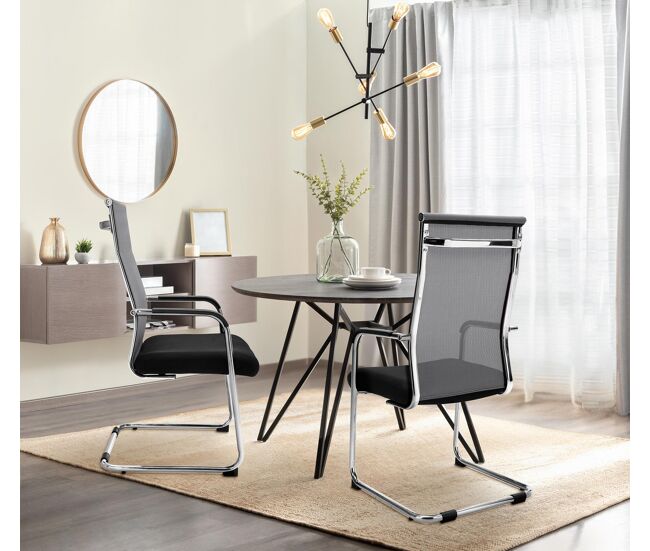 Silla de conferencia brenda asiento de forma ergonómica con reposabrazos color gris