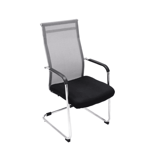 Conjunto de 2 cadeiras de conferência Cadeira Brenda articulada com assento e apoios de braços ergonómicos 55x62x106,5 cm (LxLxA) Cor Cinzento