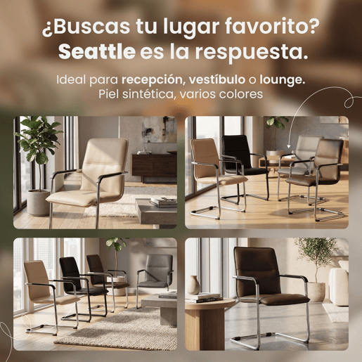 Conjunto de 2 cadeiras de conferência Assento ergonómico de Seattle com apoios para os braços e base metálica robusta Cor Laranja