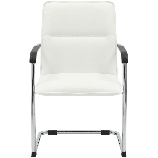 Conjunto de 2 cadeiras de conferência Assento ergonómico de Seattle com apoios para os braços e base metálica robusta Cor Branco