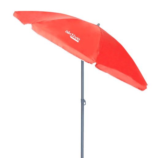 Guarda-sol Ø180 cm com mastro basculante e proteção UV50 vermelho Aktive