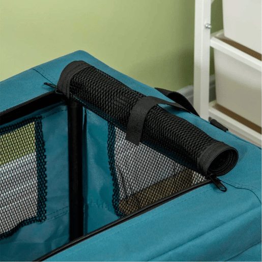 PawHut Transportadora para Cães e Gatos Bolsa Portátil e Dobrável para Animais de Estimação Transportadora com 3 Portas e Almofada Suave 60x42x42 cm Azul