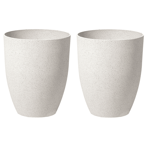 Conjunto de 2 vasos para plantas CROTON 35 cm Branco creme