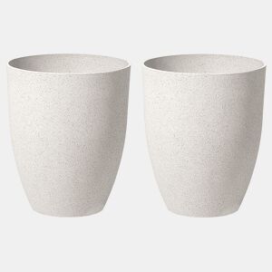 Conjunto de 2 vasos para plantas CROTON 35 cm Branco creme