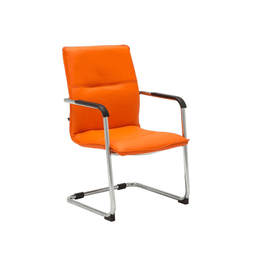 Cadeira para visitantes Seattle com assento ergonómico e apoios para os braços 56x60x92cm Cor Laranja