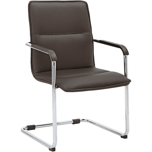 Cadeira para visitantes Seattle com assento ergonómico e apoios para os braços 56x60x92cm Cor Marrom