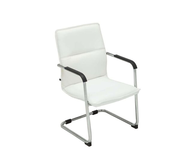 Silla para visitas seattle con asiento ergonómico y reposabrazos 56x60x92cm color blanco