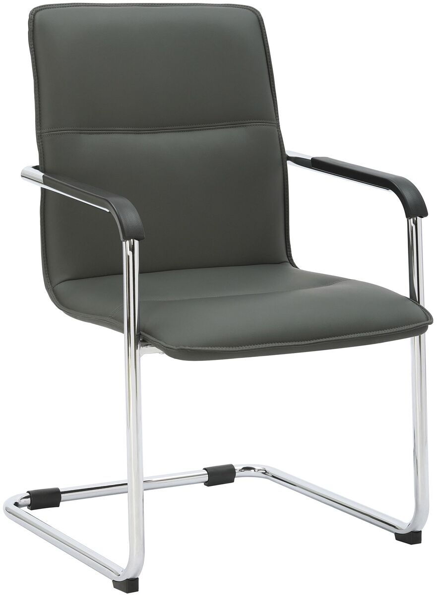 Silla para visitas seattle con asiento ergonómico y reposabrazos 56x60x92cm color gris