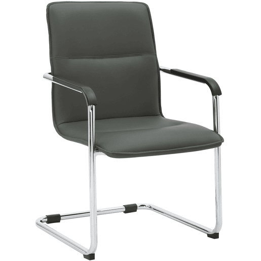 Cadeira para visitantes Seattle com assento ergonómico e apoios para os braços 56x60x92cm Cor Cinzento