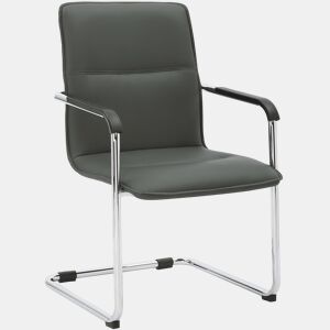 Cadeira para visitantes Seattle com assento ergonómico e apoios para os braços 56x60x92cm Cor Cinzento