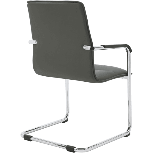 Cadeira para visitantes Seattle com assento ergonómico e apoios para os braços 56x60x92cm Cor Cinzento
