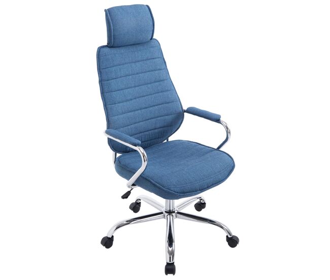 Silla de oficina rako asiento ergonómico y reposabrazos 60x67x117 cm color azul