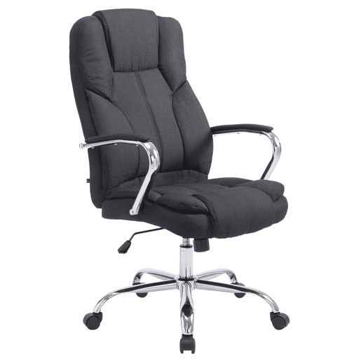 Cadeira de escritório XXL em tecido Xanthos com assento ergonómico e apoios de braços 62x70x115cm Cor Preto
