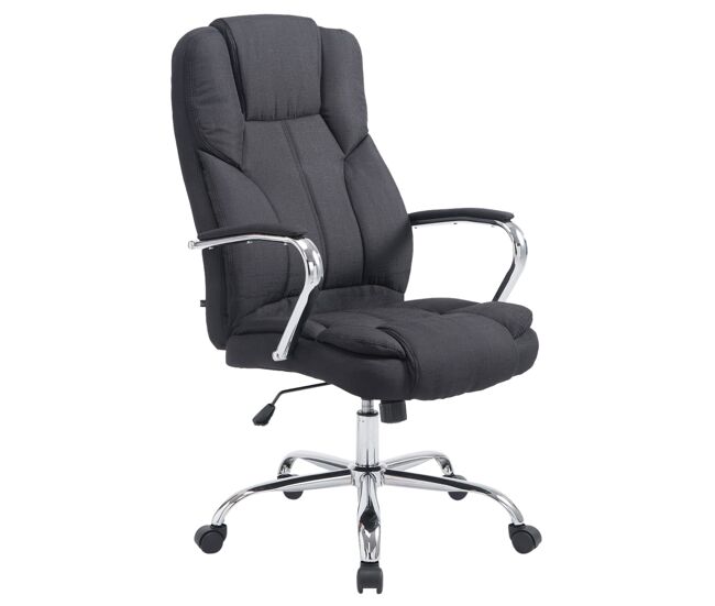 Silla de oficina xxl xanthos en tela con asiento ergonómico y reposabrazos 62x70x115cm color negro