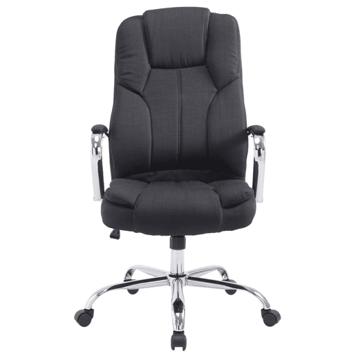 Cadeira de escritório XXL em tecido Xanthos com assento ergonómico e apoios de braços 62x70x115cm Cor Preto