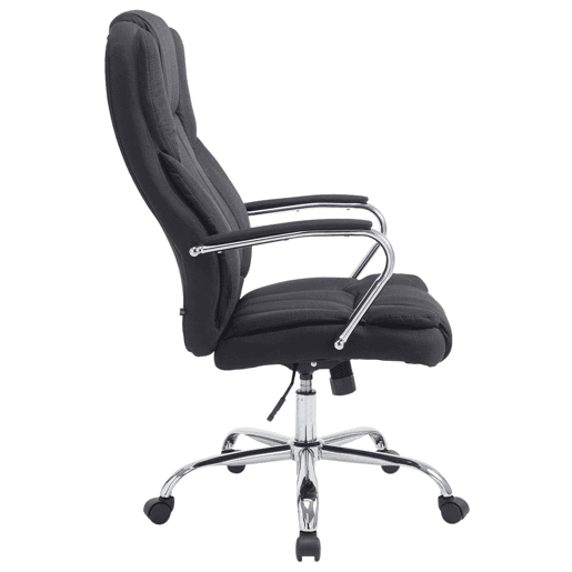 Cadeira de escritório XXL em tecido Xanthos com assento ergonómico e apoios de braços 62x70x115cm Cor Preto