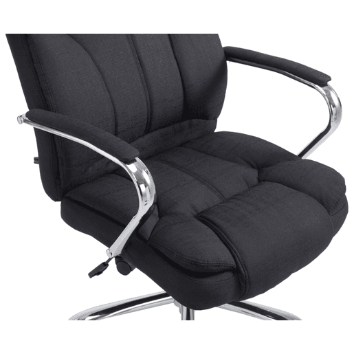 Cadeira de escritório XXL em tecido Xanthos com assento ergonómico e apoios de braços 62x70x115cm Cor Preto