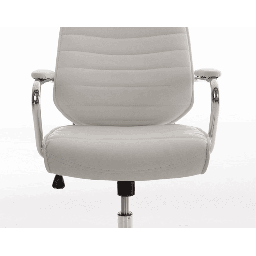Cadeira de escritório Rako estofada em couro ecológico com assento e apoios de braços ergonómicos 60x67x117cm Cor Branco