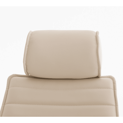 Cadeira de escritório Rako estofada em couro ecológico com assento e apoios de braços ergonómicos 60x67x117cm Cor Creme